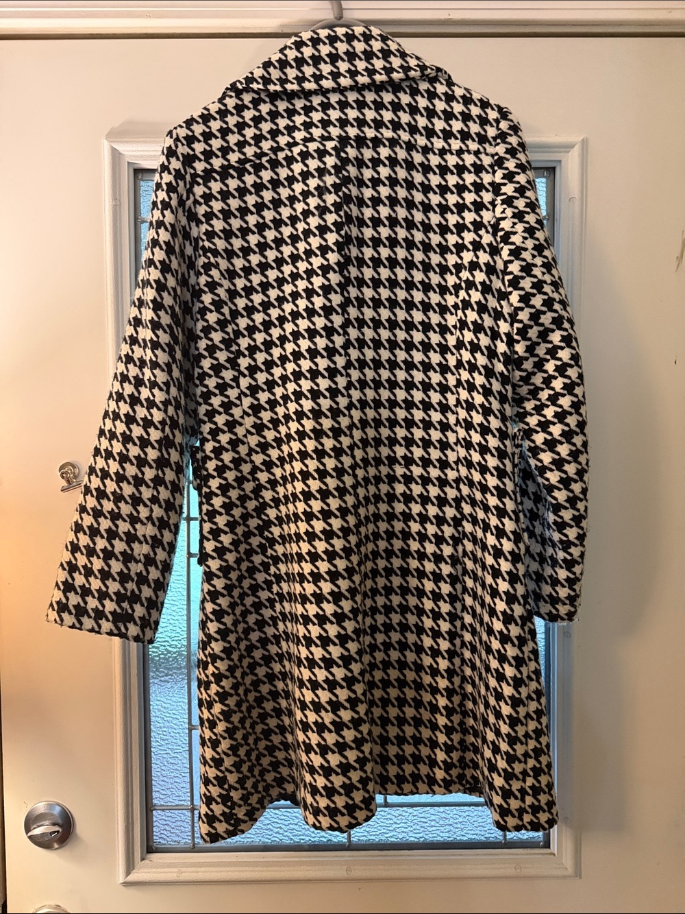 Body Central Black & Cream Houndstooth Pea Coat - Picture 2 of 4
